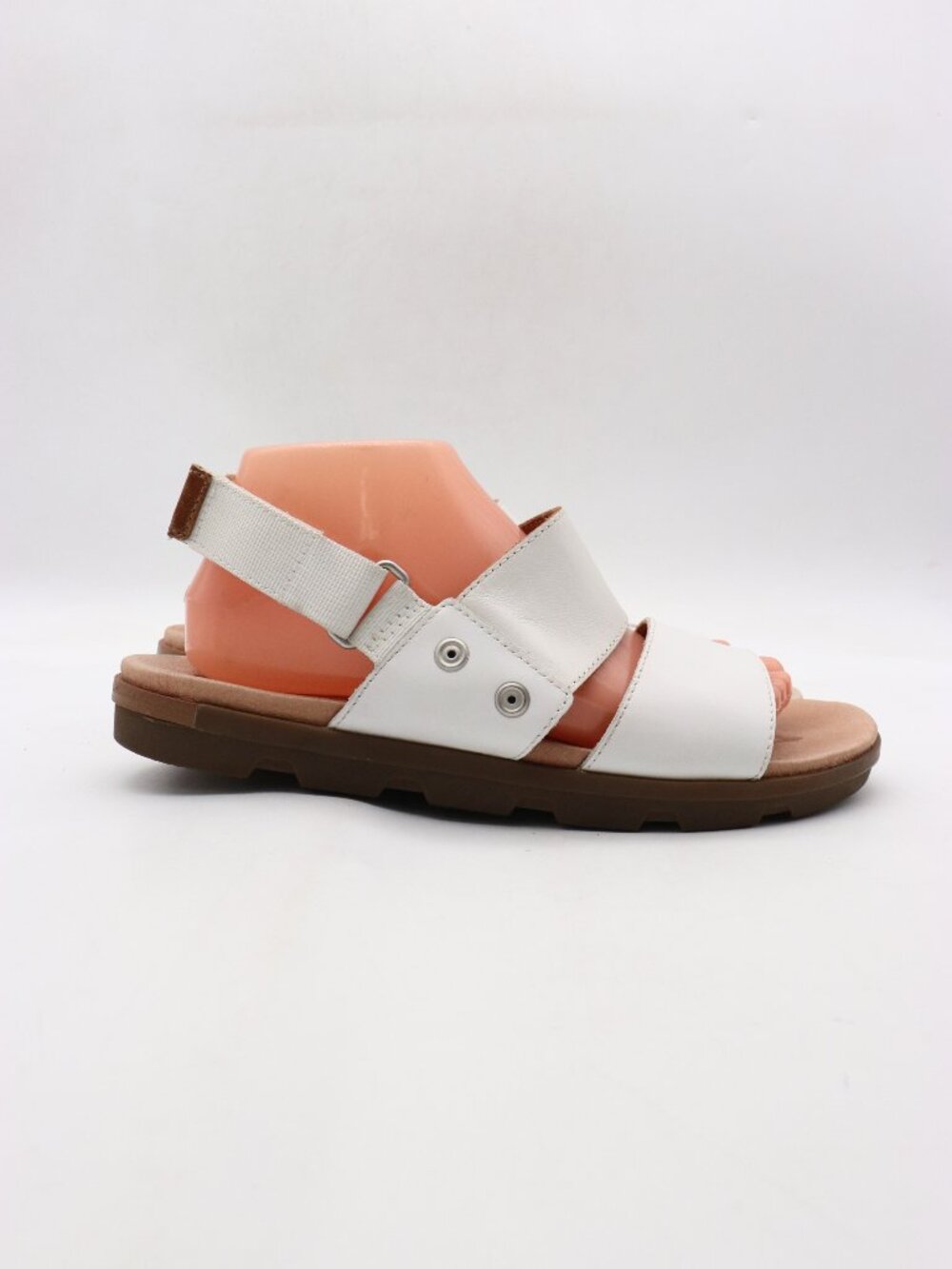 Sorel Torpeda Sandals Women's Size 10 White Leather Open Toe Shoes #NL 2238-125
